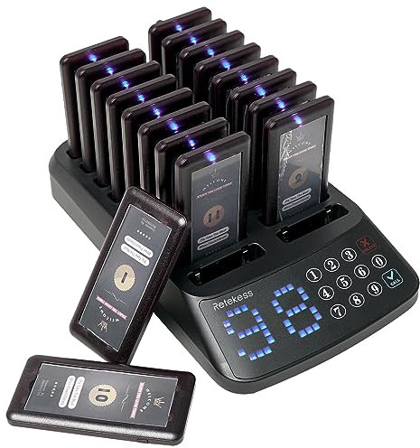 Retekess T115 Restaurant Pager System, Pager Rufsystem, 99 Kanäle wasserdichte Keypad, 500M Keine Warteschlangen, Eine Wichtige Abschaltung, Pager, Aufrufsystem in Hotel, Food Truck, Bar