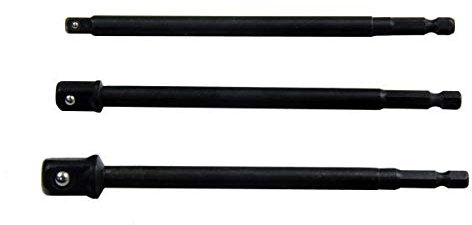 US PRO 3pc 150mm Drill Socket Adapter Set Hex - 1/4 3/8 1/2 Square Drive 3314
