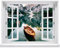 Wandtattoo - Fenster mit Aussicht auf Bergsee 120 x 94 cm – Wandsticker