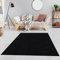 Fashion4Home Teppich Wohnzimmer – Einfarbig, Uni Teppich fürs Kinderzimmer, Schlafzimmer, Arbeitszimmer, Büro, Flur und Küche - Kurzflor, Anthrazit-Schwarz, Größe: 160x230 cm