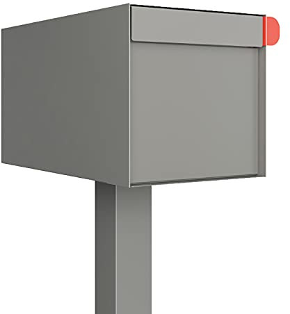 Bravios - Buzón de pie, diseño americano, color gris metálico