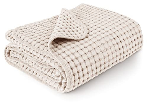 Konssy Babydecken aus Waffel, Decken für das Zimmer von Jungen und Mädchen, neutrale Puckdecken für Kleinkinder und Kinder (Hafer) (Hafer)