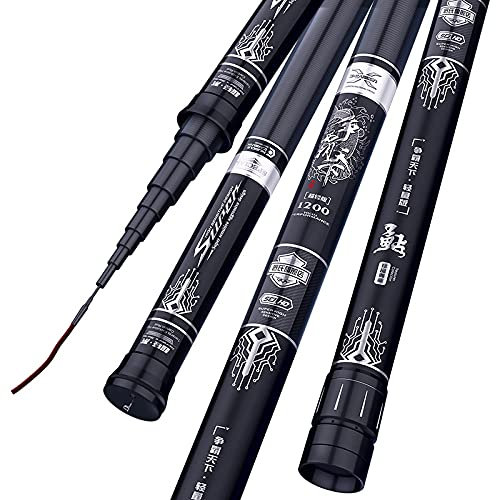 Teleskop-Carbon Ultralight Superhard Pole 01.04.15/12/12/11/14/15/12/12/11/14/16 Meter Langer Abschnitt Angelrute mit Zwei Tipps 894 (Color : 10m)