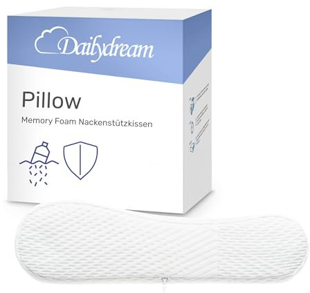 Dailydream SnuzzleCloud Memory Foam Kissen, ergonomisches Nackenstützkissen, 60x40x9/11 cm, Weiß