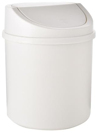 Opdestn Tiny Poubelle De Bureau, Poubelle de Portable avec Couvercle, Petite Poubelle de Table, pour le Lavabo, la Cuisine, la Salle de Bain, le Bureau, les Toilettes, 16×13cm