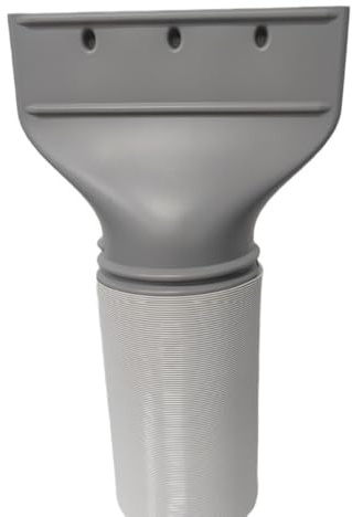 FUBESK Manguera de escape de 150 mm con adaptador plano para aire acondicionado, campanas extractoras y secadoras, color gris