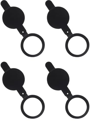Ipetboom Cache-œil de Porte en Cuivre Noir 16 Mm Intérieur 20 Mm Extérieur, Lot de 4 Pièces, Plaque de Recouvrement Anti-regard pour Porte D’appartement et Bureau, Protection