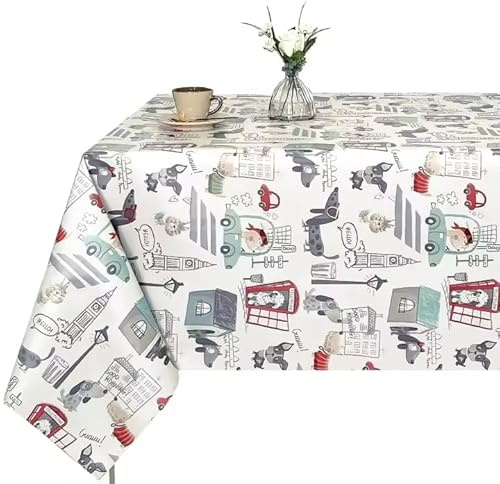 BESCH Mantel PVC Rectangular Impermeable Lavable y Fácil de Limpiar Fabricado en España - Mantel Hule Antimanchas para Mesas Tamaño 100x140cm
