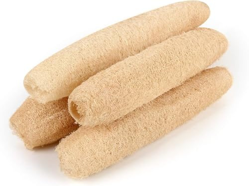 Spugna esfoliante naturale in luffa organica, grande, per bagno quotidiano, spugne esfolianti per la bellezza della SPA, 4 pezzi