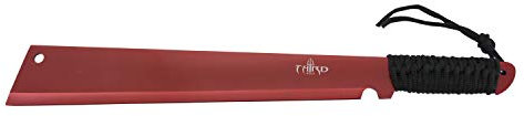 THIRD H0067RD Machete Stabtrimmer rot eloxiert Edelstahl Klinge 38 cm mit geflochtenem Schnurgriff, mit Nylonscheide