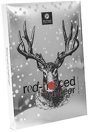 Peters Mit Genuss verführt | Reindeer Adventskalender Nougat | Ohne Alkohol | Alkoholfrei | Weihnachtskalender | Schokolade | Geschenk | Weihnachten | Advent | 300g