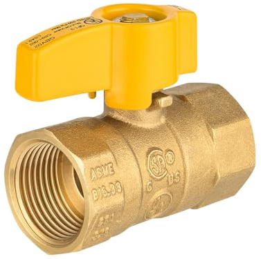 EFIELD Gas Ball Valve with 3/4'' FIP x 3/4'' FIP Brass Fittings for Gas Connectors with Quarter-Turn, UL CSA Approved (1),(VALVE236)