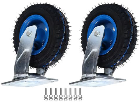 Conjunto De 2 Ruedas Industriales De Transporte, Ruedas Fijo Universales Rodamientos Dobles Sin Arañazos Y Silenciosas 150/200/250MM Inflable De Freno ​Ruedas, Muebles Aparato