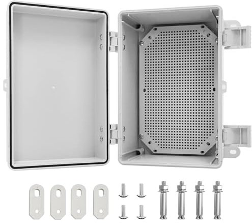CHENGPI Armadio Elettrico Da Esterno, Scatole Elettriche Da Esterno Stagne, IP65 Scatola Elettrica Da Parete, Alloggiamento in plastica ABS con serratura, 400x300x170MM