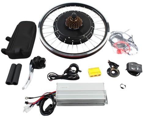 QRANSEUYXY 20 Zoll Fahrrad Umbausatz, 48V 1000w/36v 250w E-Bike Conversion Kit, Hinterrad Elektrofahrrad Motor Umbausatz mit LCD Display 5-Punkt-Assistenzsensor (48V 1000W)