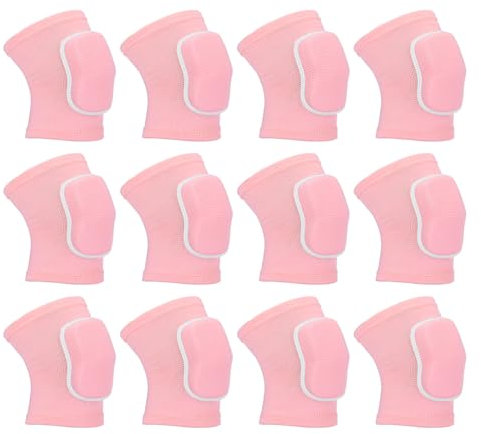 PATIKIL L Tamaño Rodilleras Protectoras, 6 Pares de Rodilleras de Espuma Transpirables para Voleibol, Danza, Fútbol, Baloncesto, Entrenamiento, Color Rosa