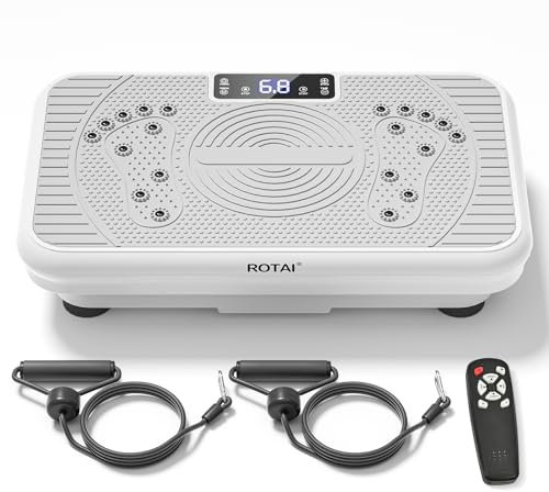 ROTAI Máquina de ejercicio de placa de vibración, plataforma de vibración para entrenamiento de todo el cuerpo, placa de vibración para drenaje linfático, pérdida de peso, tonificación, forma y