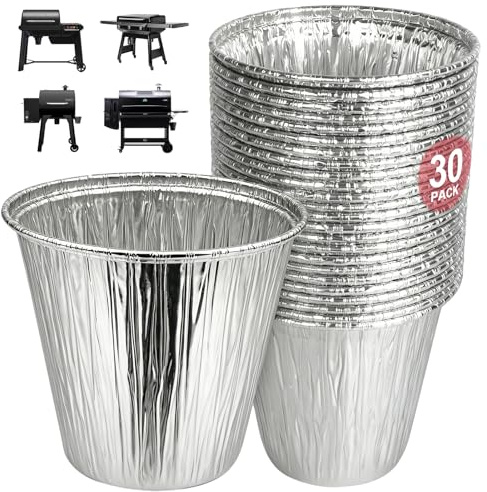 WEBROIL 30-pack BAC608 fett hink liner för Traeger Timberline och Timberline XL pellets grillar, Traeger Lronwood, Lronwood XL engångsgrillfoder, Traeger flatrock tillbehör droppbricka foder