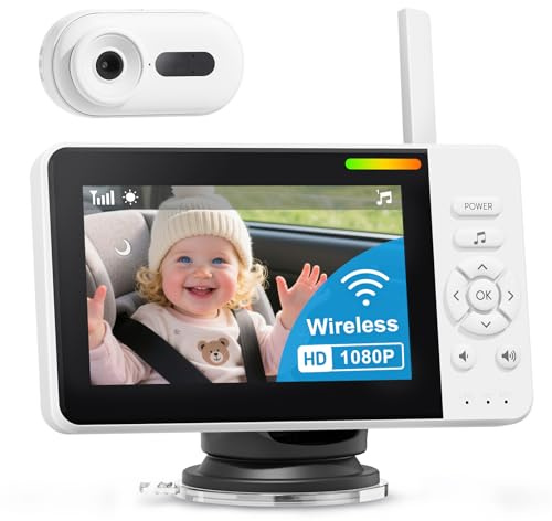 TinyShield - Cámara inalámbrica de coche para bebé, espejo de asiento trasero giratorio de 360 grados, alimentado por USB con cargador, fácil instalación, cámara de asiento trasero para bebé, visión