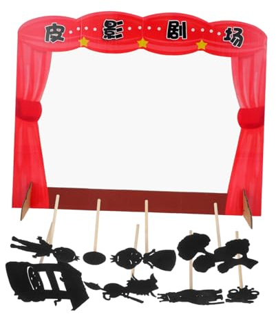 CHICAMPERA Chinese Shadow Puppet Plays Set for Kids with DIY Mini Shadow Puppets and Theater Stage Fairytale Frog Prince Design for Preschool Storytelling and Family Play Random Color