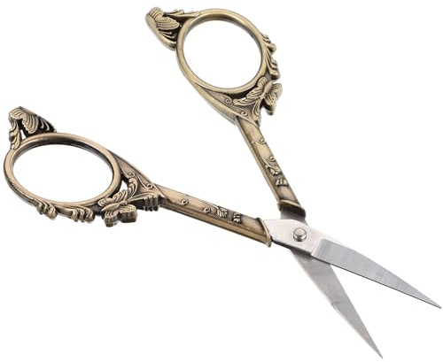 Milisten Ciseaux à Sourcils Multifonctions Coupe Précise et Portable en Acier Inoxydable Or pour Hommes et Femmes, Accessoire Toilettage du Visage