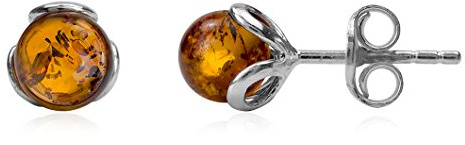 Ian and Valeri Co. Amber Sterling Silver Small Stud Earrings