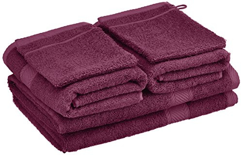 De Witte Lietaer Collection H Set Eponge 2 Gants + 2 Serviettes + 2 Draps de Douche Coton Figue 50 x 100 cm