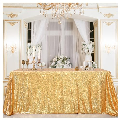 B-COOL Gold Sequin Tablecloth Party Glitter Tablecloth Sparkly Table Cloth