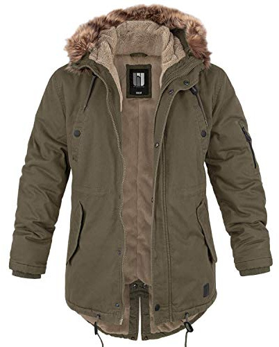 Winterparka Fishtail mit Futter oliv - XL