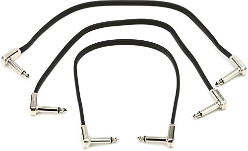 Ernie Ball Flat Ribbon Patch Cable 3-Pack, 12in, Black (P06222)