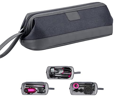 Kyrio Borsa Universale per Asciugacapelli, Compatibile con Dyson Supersonic e Airwrap, Custodia Portatile da Viaggio per Cosmetici (Grigio Scuro)