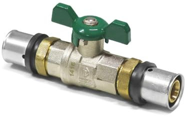 SANPRO THPRESS Pressfitting + grünem Kugelhahn (Trinkwasser) mit TH Kontur 16x2