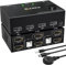 Dual Monitore KVM Switch HDMI 4k@60Hz, ESKEVE HDMI Extended Display Switch für 2 PCs mit zwei Monitore und 4 USB 2.0 Ports, Desktop Controller und USB HDMI Kabel enthalten