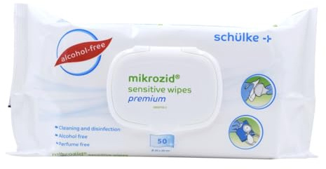 Schülke Mikrozid® Sensitive Wipes premium Desinfektionstücher 50 Stück | Reinigungstücher zum desinfizieren von Medizinprodukten und Oberflächen | gebrauchsfertig und ohne Alkohol