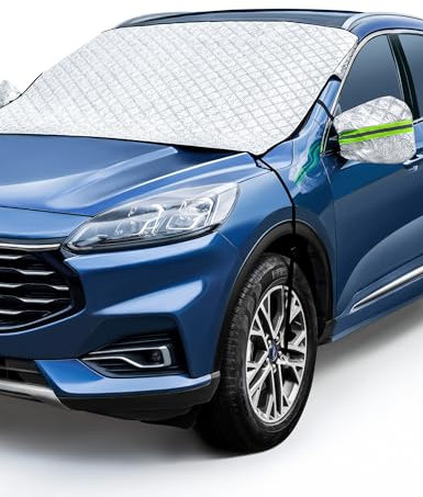 AstroAI Frontscheibenabdeckung Windschutzscheibenabdeckung 4-Lagiger Schutz für Schnee EIS UV Frost, Winddichte Sonnenschutzabdeckung für Autos, Limousinen, SUVs