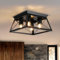 FORCOSO 4 flammig Deckenleuchte Schwarz - E27 Modern Industrial LED Deckenlampe Quadrat Metall Vintage Deckenleuchte für Wohnzimmer Schlafzimmer Küche Eingang - Keine Glühbirne