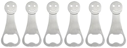 6 Stück Flaschenöffner Lächelndes Gesicht Design Bottle Opener mit Personalisiertem Bierflaschenöffner Flaschenöffner Edelstahl für Home Pub Restaurant Outdoor
