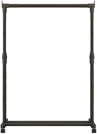 Perchero con ruedas, estante de secado de ropa móvil, perchero de metal resistente con ruedas, barra de ropa resistente con riel extensible, soporte de metal para ropa