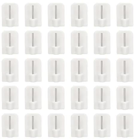 Domicubes 30 ganci autoadesivi per tende, gancio adesivi, piccoli e decorativi, per bastoni per tende