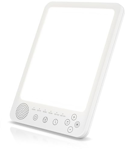 CSL - Tageslichtlampe dimmbar mit WakeUp Funktion – Simulation von Tageslicht - LED Lichttherapie – Tageslichtleuchte - flimmer- und UV-freie LED-Technologie – 3 Lichttemperaturen – Timer
