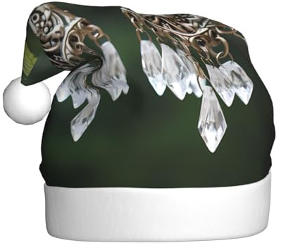BROLEO Crispy crystal bell Printed Christmas Hat for Adult quality accessory soft, lightweight, and fluffy