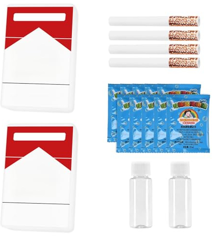 18 Piezas de Juguete de Burbujas para Cigarrillos | Aparatos para Hacer pompas de jabón, con solución de Burbujas de jabón, Juguete para aliviar el estrés
