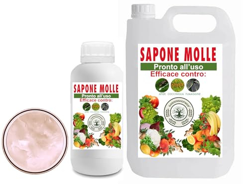 GSW© Sapone Molle Potassico per Piante, Insetticida ad Azione Abbattente contro Afidi, Cocciniglia, Effetto Corroborante Naturale e Lava Melata (1000 ml)