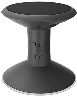 Storex Wiggle Stool – Active Flexible Seating for Classroom and Home Study, Adjustable 12-18 Inch Height, Black (00300U01C)