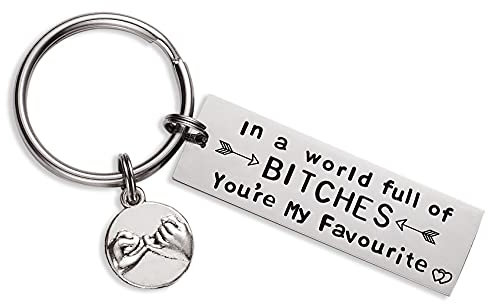 Melix Home Schlüsselanhänger für beste Freunde, Freundschaftsgeschenke, Schwester, niedlicher Schlüsselanhänger für beste Freundinnen, Geschenkideen, In a World Full of Bitches You Are My Favourite