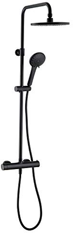 Wirquin 60722893 svart roma termostatisk duschpelare svart 5 Jets