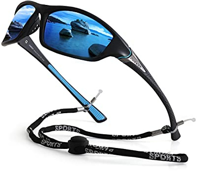yoofun Gafas de Sol Hombre Polarizadas, Gafas de Sol para Hombres y Mujeres, Negro Pistola/Azul