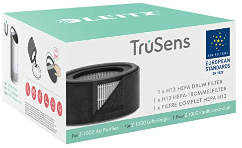 Leitz TruSens Ersättningsfilter, 2-i-1 H13 HEPA-filter Till Luftrenaren Leitz TruSens Z-1000, Filtrerar Bort Virus, Pollen, Husdjurshår, VOC, Damm, Bakterier, Odörer Och Rök, Svart, 2415141