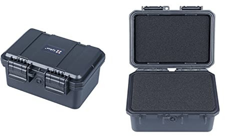 Lykus HC-1420 wasserdichte Mini Koffer Trockenbox mit Schaumstoffeinlage, Innenmaß 14x9x6,8 cm, IP66 spritzwassergeschützt, geeignet für Handys, Werkzeuge, Kleingeräte und mehr