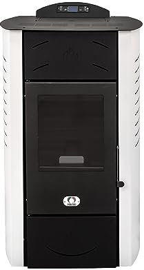 STUFE A PELLET ITALIA Siberia Idro 15 KW WiFi | Hydro-Pelletöfen für Heizung und Warmwasser Effizienz 90% Heizt 90m² Autonomie 20 Std Programmierbar WiFi-Steuerung 5 Kräfte 24 Monate Garantie Weiß